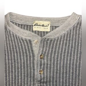 Eddie Bauer Striped Long Sleeve Henley Men’s 90s Y2K Vintage